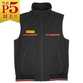 【対象商品Max50％OFF★】プラダ ベスト LS105D PRADA メンズ ジップアップ LUNA ROSSA NERO ブラック M/Lサイズ アウトレット 新品【6/11 2時迄】