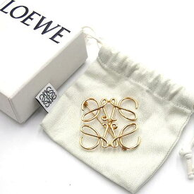 【対象商品Max50％OFF★】中古 美品 ロエベ アクセサリー LOEWE メタル ブローチ ピンブローチ アナグラム ロゴ ゴールド レディース 111.25.020 OJ10448【6/11 2時迄】