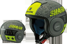 DRAK TRIBUTE ジェットヘルメット シルバー&イエロー Lサイズ シャーク