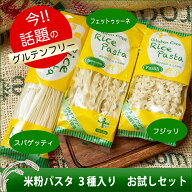 【送料込み】グルテンフリー♪ 米粉パスタ3種入り　お試しセットスパゲッティ、フェットゥッチーネ、フジ…