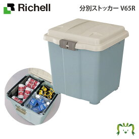 分別ストッカー V65R リッチェル(ばけつ バケツ 日用品 ゴミ箱 ダストボックス ふた 蓋 ごみばこ 業務用 物置 ゴミ置き場 集積庫 スリム オフィス 屋外 )