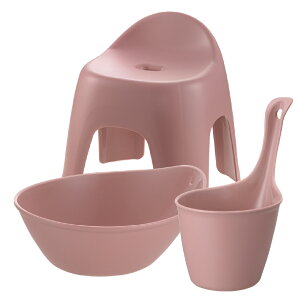 【セットでお得】ハユール お風呂3点セット THリッチェル 風呂椅子 風呂イス 風呂いす バスチェア バススツール 風呂桶 洗面器 湯桶 手桶 手おけ 洗い桶 バスボウル かわいい 清潔 シンプル