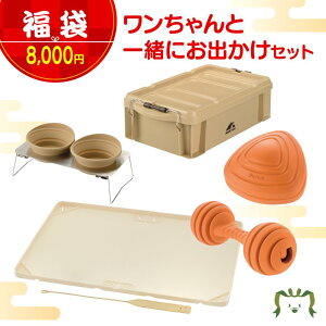 【セットでお得】【福袋/福箱】ワンちゃんと一緒におでかけ5点セットリッチェル マークタス 犬 ペット用品 お散歩 お出かけ 旅行 ギフト プレゼント 収納 食器 トイレトレー トレイ 知育玩