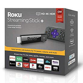 【中古】Roku ストリーミングスティック+ | HD/4K/HDR ストリーミングデバイス with ロングレンジ ワイヤレスとボイスリモート with TV