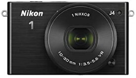 【中古】Nikon ミラーレス一眼 Nikon1 J4 標準パワーズームレンズキット ブラック J4HPLKBK