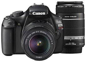 【中古】Canon デジタル一眼レフカメラ EOS Kiss X50 ダブルズームキット EF-S18-55mm/EF-S55-250mm付属 ブラック KIS