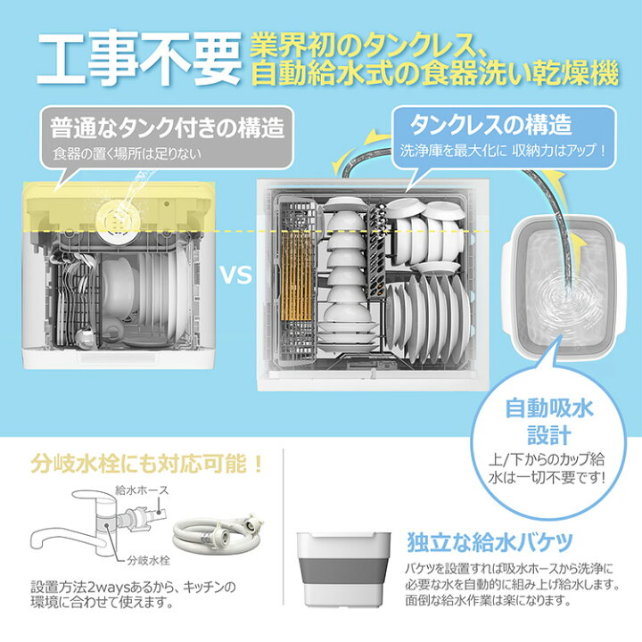 楽天市場】【送料無料】5人用 食洗機 工事不要 卓上 食器乾燥機 食器 