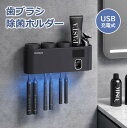 「レビュー特典」歯ブラシ 除菌 充電式 歯ブラシ除菌ホルダー 壁掛け用 壁掛け式 歯ブラシ除菌キャップ 充電 6本収納 …