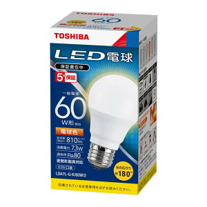 TOSHIBA 東芝ライテック LED電球 口金E26 一般電球60W形相当 電球色:LDA7L-G-K/60W/2 昼白色:LDA7N-G-K/60W/2