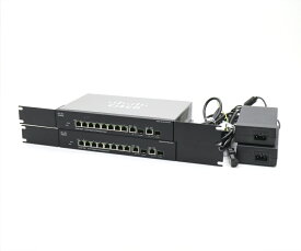 【2台セット】CISCO SG300-10MP V02 10ポート1000BASE-T搭載 L3スイッチ F/Wバージョン 1.1.2.0 ラッキングブラケット装着済 設定初期化済 【中古】【20240208】