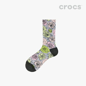 �N���b�N�X �T���_�� �s�O�b�Y�t Crocs Socks Rose Print Crew #214648-7AJ-S-M