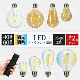 電球 E26 調光 調色 リモコン 調光対応 電球色 昼白色 ペンダントライト ダクトレール用 ダクトレールライト 裸電球 レトロ アンティークライト LEDペンダントライト リビング ダイニング 店舗照明 天井照明 カフェ 飲食店