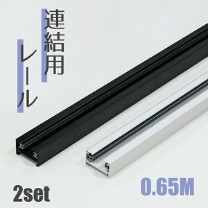 【2本】ダクトレール ライティングレール 電線無し コンセント無し 0.65m×2 連結可能 延長可能 配線ダクト ブラック ホワイト ライティングバー レールライト インテリア 照明器具 スポット