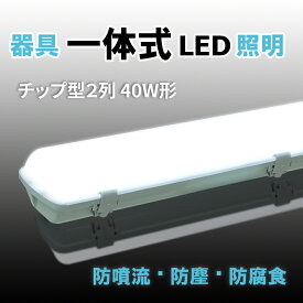 LEDベースライト チップ式 40W形 LED蛍光灯器具一体型 防雨 防水 防雪 防塵 耐腐食 IP65 LEDベース照明器具 天井直付用 倉庫 ガレージ 通路 照明 車庫 駐輪場 作業場 加工工場 ユニット シンプル（CH-BL120-WP-LED）
