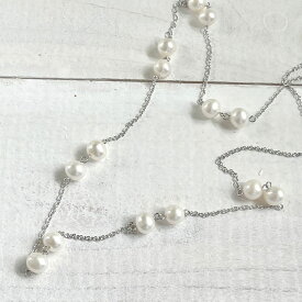 二見結ひ 淡水パール ネックレス 【送料無料】バロック 真珠 ペンダント 真鍮 14粒 6mm 夫婦岩 縁結び ロング シンプル 上品 華奢 レディース ジュエリー アクセサリー ギフト 日本製 贈り物 三重県 伊勢 外宮参道COMISE