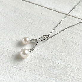 【あこや真珠使用】二見結ひシルバーペンダント ( キュービックジルコニア付 ) | あこや真珠 パール SV925 夫婦岩 縁結び 夫婦円満 女性 ギフト プレゼント クリスマス 上品 フォーマル 日本製 三重県 伊勢 外宮参道COMISE