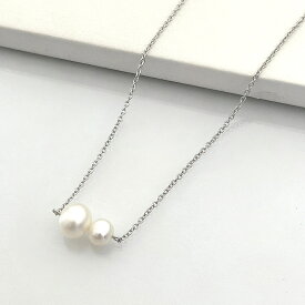 二見結ひ 淡水バロック真珠 ペンダント｜真鍮製 8mm＆6mm ツインパール｜上品・華奢・贈り物・普段使い・フォーマル