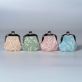 ＼選べる4色／お賽銭がま口財布 すずらん柄 ピンク グリーン 水色 ベージュ 小銭入れ 和柄 手のひらサイズ 御朱印 参拝用 神社巡り お寺巡り お土産 プレゼントにも 花柄 三重県 伊勢 二見 外宮参道COMISE