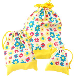 BAJA バハ 3P巾着 コップ袋、給食袋シューズバッグ、体操服用ナップサックの3点セット