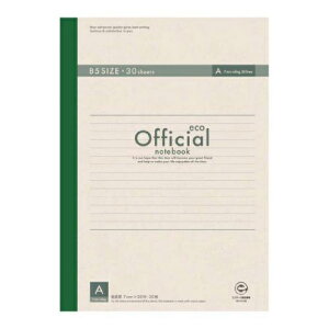 オフィシャルノート 無線綴じノート セミB5判 エコタイプ 30枚 日本ノート アピカ  6A3FE 6B3FE 大学ノート 文房具