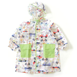 bit'z ビッツ ゴーカート総柄レインコート キッズ 子供用 雨具 キッズ