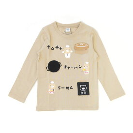 CHEEK ROOM チークルーム 知育ルーム ぶたの中華屋ロングTシャツ ベビー キッズ 子供服 長袖Tシャツ