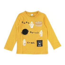 CHEEK ROOM チークルーム 知育ルーム ぶたの中華屋ロングTシャツ ベビー キッズ 子供服 長袖Tシャツ