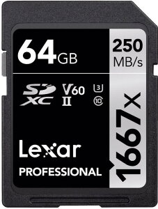 Original Lexar 1667x V60 250MB/s Flash Memory sd cards 64GB 128GB 256GB UHS-II U3 Card high speed SDXC For 3D 4K HD video 64GB
