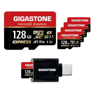 �ySwitch 2 ��p�݌v�zGIGASTONE microSD Express microSD�J�[�h 128GB 5���Z�b�g SD7.1 �ǂݎ�葬�x/�������ݑ��x�ő� 880/500MB/s A1 V30 U3 Type-C�J�[�h���[�_�[�t��