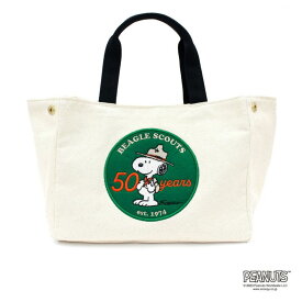 ☆20％OFFクーポン 6/16（火）9：59まで☆刺繍ワッペン サイドボタン帆布ミニトート スヌーピー ビーグルスカウト 6040