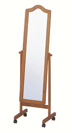 送料無料 木製スタンドミラー アンティーク風 高さ約150cm キャスター付きミラー 鏡 全身鏡 玄関 飛散防止 おしゃれ 高級感