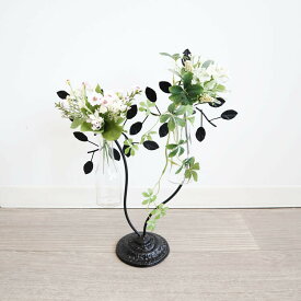 一輪挿し アイアンフラワーベース 花瓶 造花付き おしゃれ かわいい 可愛い インテリア 生花 ドライフラワー 花器 オブジェ アンティーク