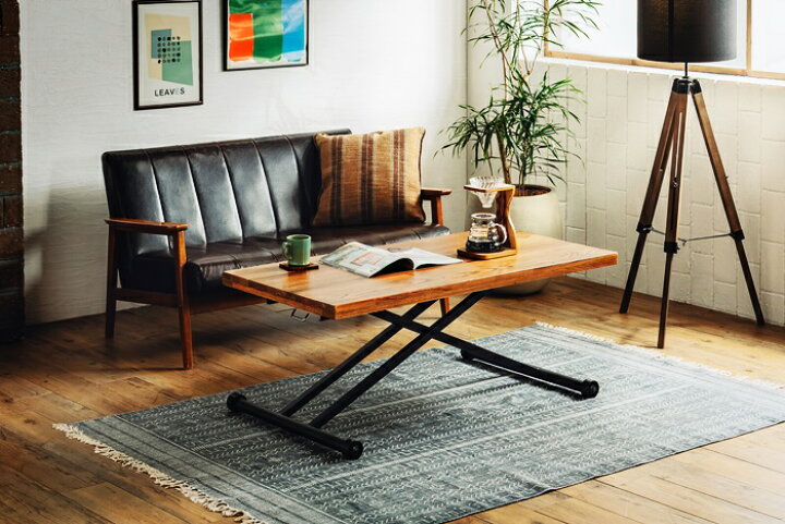 楽天市場】昇降テーブル リフトテーブル ライトブラウン 幅120 ソファ  