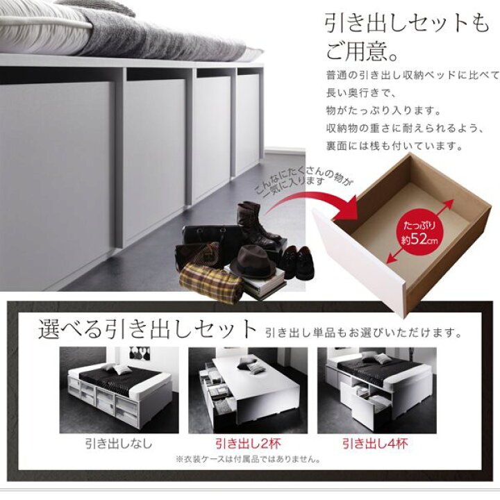 楽天市場】ベッド シングル (引出し2杯) マット付き 薄型プレミアム 