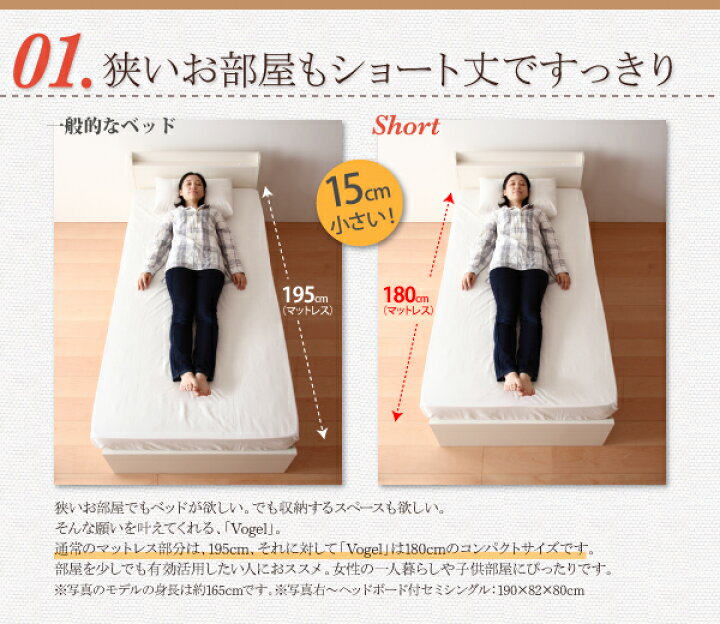 楽天市場】跳ね上げベッド ショート丈180cm丈 (セミシングル 薄型 