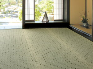 送料無料 国産柄上敷き 花ござ い草センターラグ 消臭 畳上敷き 畳 い草 ござ 茣蓙 い草マット カーペット ラグマット 江戸間2畳(約174×174cm) ダイヤ いぐさ 涼しさ 和風 シンプル モダン 北