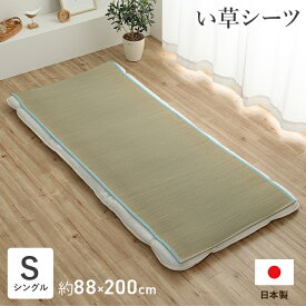 寝具 シーツ 敷きパッド 国産 日本製 さらさら 吸汗 調湿 消臭 お手入れ簡単 シングル 約88×200cm い草シーツ シンプル おしゃれ 夏