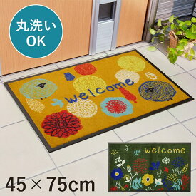 送料無料 玄関マット 屋外用 フォレスタ 外用玄関マット 約47×75cm おしゃれ かわいい 洗える モダン シンプル ラグマット ラグ カーペット フロアマット マット エントランス グリーン オレンジ