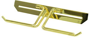 トイレットペーパーホルダー 真鍮 ダブル おしゃれ 北欧 アンティーク ゴールド 金色 カバー 高級感 タオルハンガー レトロ モダン クラシック 紙巻器 ヴィンテージ 豪華 完成品 ミッドセン