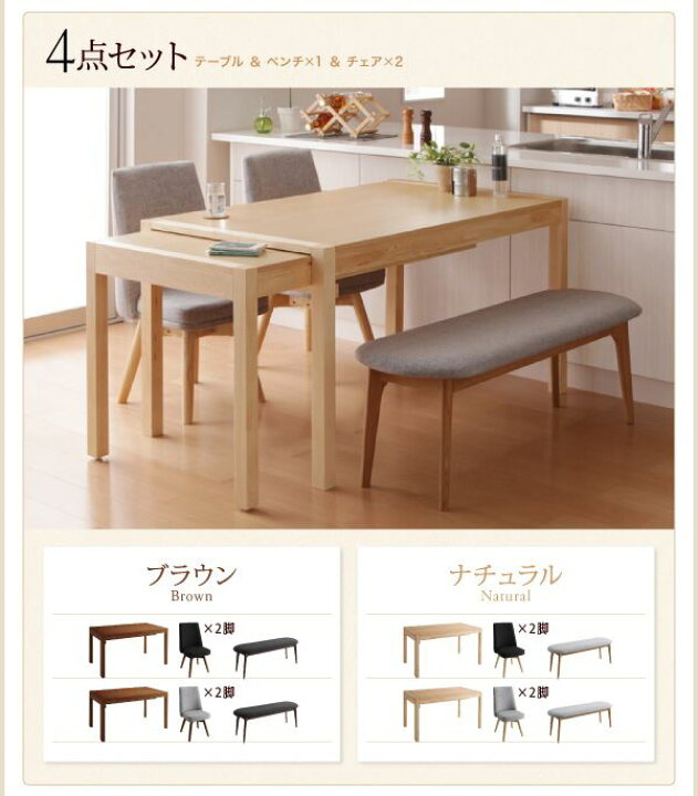 楽天市場】ダイニングテーブルセット 4点セット(テーブル＋チェア×2＋ 