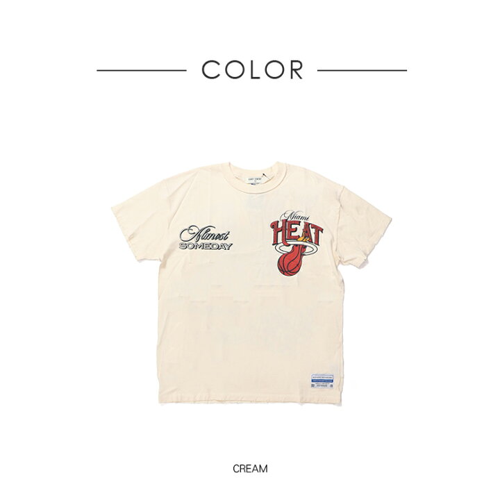 楽天市場】【20%OFF】 ALMOST SOMEDAY MIAMI HEAT TEE CRM NBA ロゴ 