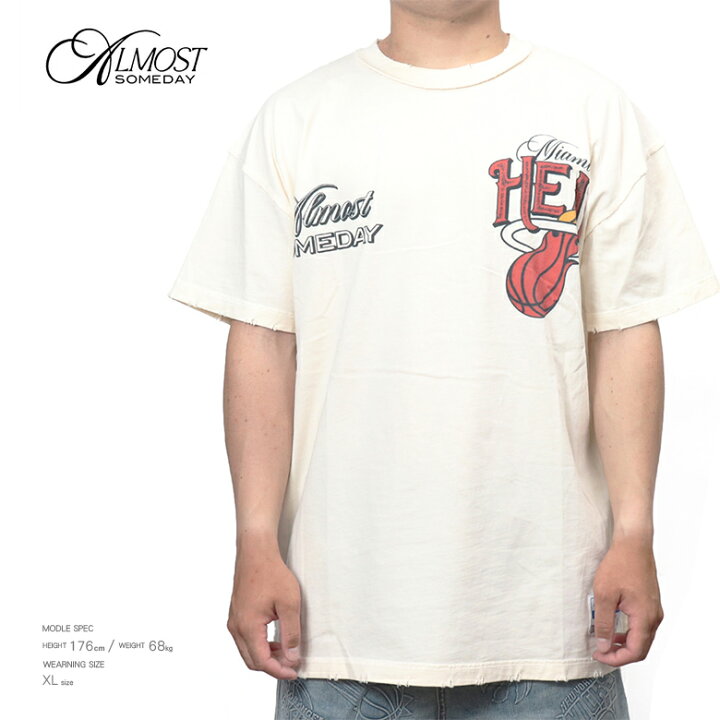 楽天市場】【20%OFF】 ALMOST SOMEDAY MIAMI HEAT TEE CRM NBA ロゴ 