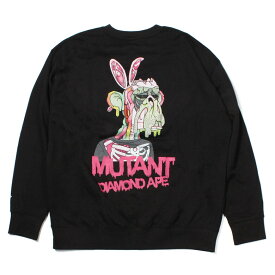 DIAMOND SUPPLY.CO Diamond Ape Mutant Ape Bunny Crewneck Black NFT スウェット トレーナー ロゴ 海外ブランド インポート メンズ ヒップホップ B系 ストリート 人気 ブランド 黒 ブラック BLACK おしゃれ かっこいい