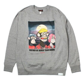 DIAMOND SUPPLY.CO Diamond Ape 3 Some Ape Crewneck H.Grey NFT スウェット トレーナー ロゴ 海外ブランド インポート メンズ ヒップホップ B系 ストリート 人気 ブランド gray グレー おしゃれ かっこいい