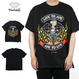 DIAMOND SUPPLY.CO Diamond Ape Live To Ape Tee Black NFT ロゴ 海外ブランド インポート メンズ ヒップホップ B系 ストリート 人気 ブランド 半袖 プリント Tシャツ 半袖Tシャツ 半そで ロゴ メンズ 海外ブランド 個性的 インポート