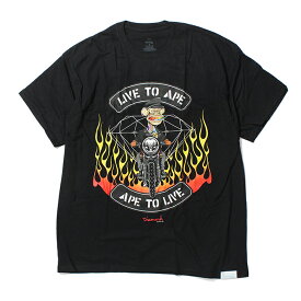 DIAMOND SUPPLY.CO Diamond Ape Live To Ape Tee Black NFT ロゴ 海外ブランド インポート メンズ ヒップホップ B系 ストリート 人気 ブランド 半袖 プリント Tシャツ 半袖Tシャツ 半そで ロゴ メンズ 海外ブランド 個性的 インポート