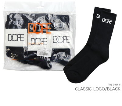 DOPEドープソックス3Pパック靴下スケートソックススポーツソックス3足セットシンプル刺繍定番ブラック黒ホワイト白ロゴメンズレディースB系ストリート系ファッション服おしゃれかっこいい人気ブランドdopecouture