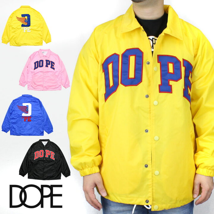楽天市場 40 Off Dope ドープ ジャケット ナイロン コーチジャケット スタジャン ロゴ メンズ ブラック 黒 レッド 赤 イエロー ブルー B系 ストリート系 大きいサイズ Xxl 2xl 3l ファッション 服 おしゃれ かっこいい 人気 ブランド D Wing Coach Jacket Dope Couture