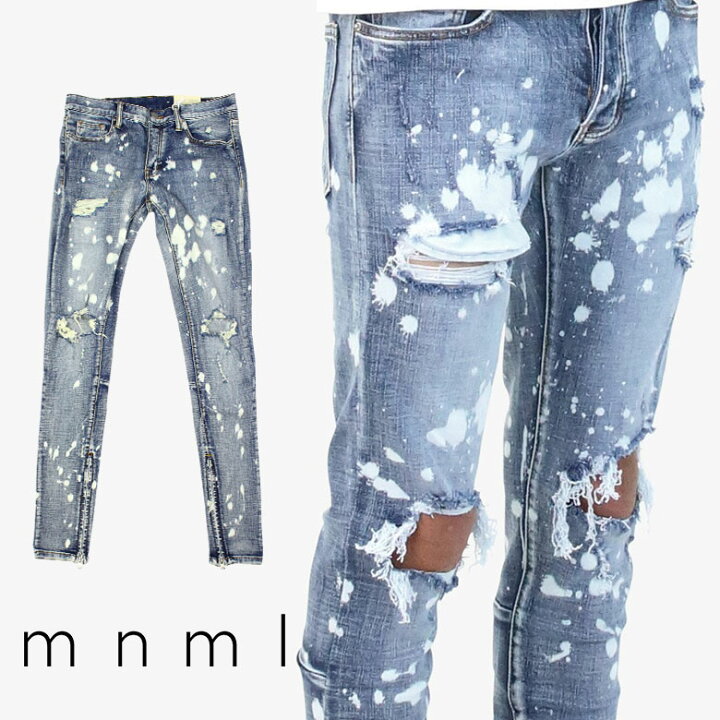 楽天市場】mnml ミニマル M1 STRETCH DENIM SPLASH クラッシュ 