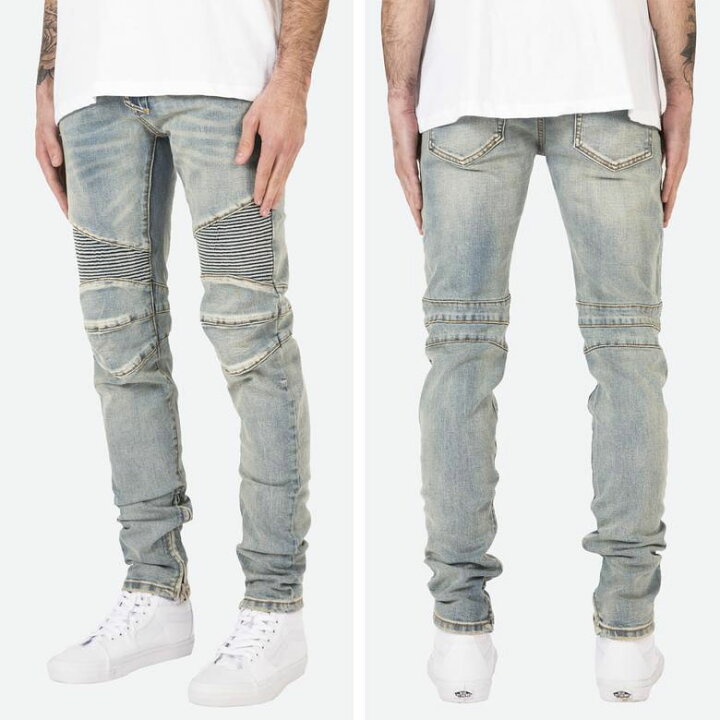 楽天市場】mnml ミニマル M14 STRETCH DENIM LIGHT BLUE バイカー 